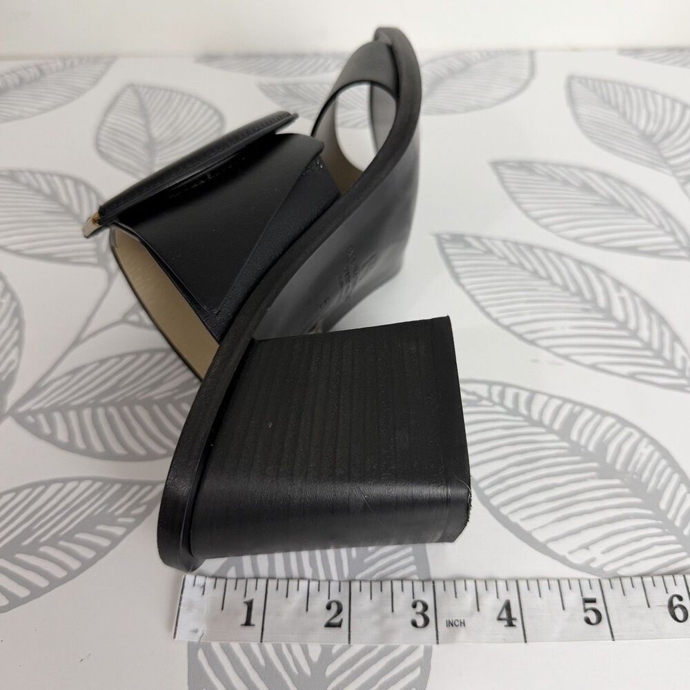 Banana Republic Ravello Black Leather Block Heel Sandals Shoes Women’s 6.5 Italy - Picture 8 of 8